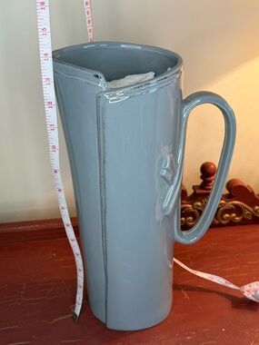Vietri Lastra Gray Tall Italian Stoneware Pitcher Large NEW